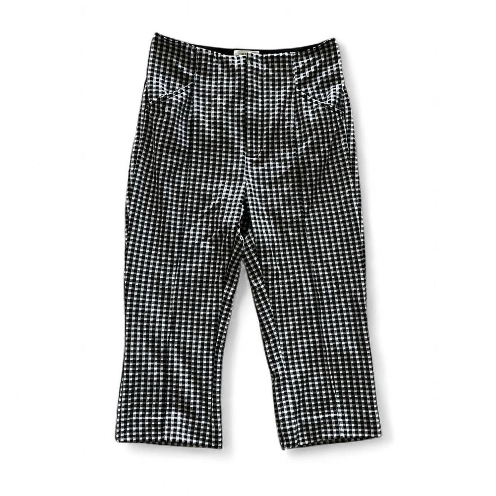 Maeve Anthropologie Black and White Gingham Stretch Capris - Picture 3 of 5
